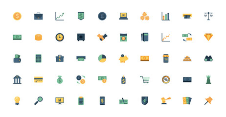 Set of finance vector icons with white background