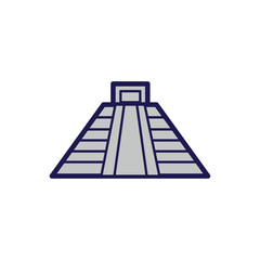 Vector image of an asteca pyramid icon with a white background