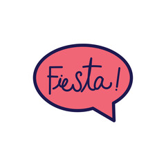 Flat Vector Illustration of a Pink Speech Bubble with the Word 
