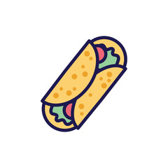 vector icon image of mexican tacos with white background
