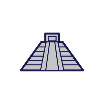 Vector image of an asteca pyramid icon with a white background