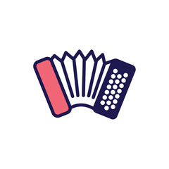 Flat Vector Illustration of a Traditional Accordion Instrument - Colorful Icon for Folk Music, Cultural Events, and Musical Design Themes