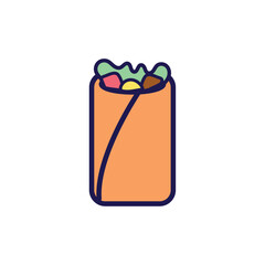 vector icon image of mexican tacos with white background