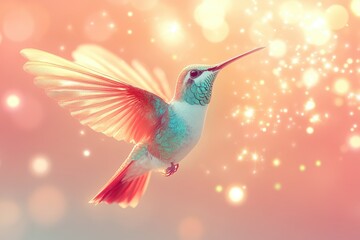 Obraz premium Enchanting Hummingbird in a Dreamlike Setting