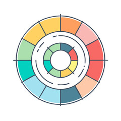 Naklejka premium color wheel icon, color wheel vector illustration-simple illustration of color wheel, perfect for color wheel logos and icons