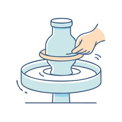 pottery wheel icon, pottery wheel vector illustration-simple illustration of pottery wheel, perfect for pottery wheel logos and icons