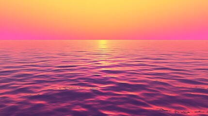 Obraz premium Serene Sunset Over Calm Ocean Waters