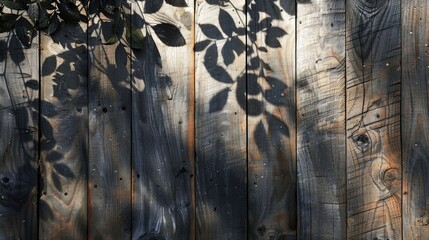 Texture of wood and shadow of plants