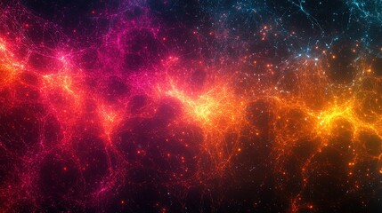 Naklejka premium Close-up of neurons firing in a brain, vibrant colors, intricate network of connections, neural activity 