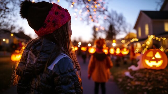 Girl at Halloween Night