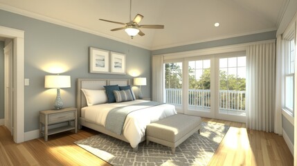 Serene Coastal Bedroom Design With Natural Light