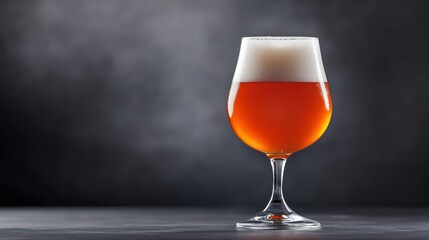 Golden beer in a glass on rustic wooden table, refreshing beverage refreshing