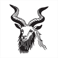 Markhor - Endangered Spiral-Horned Goat in Its Natural Habitat