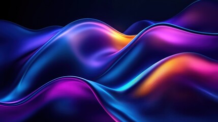 Fototapeta premium Abstract Colorful Waves Digital Art Illustration