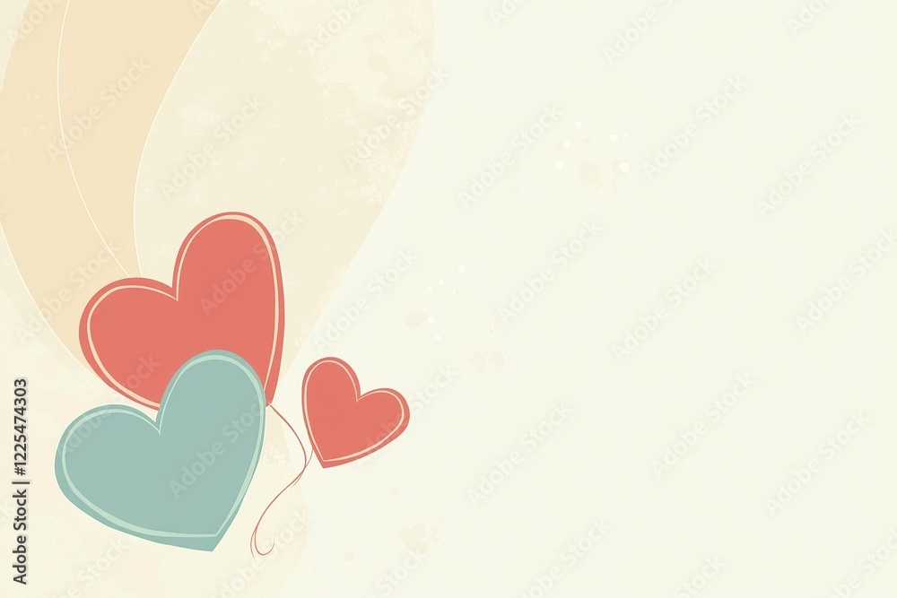 Aufkleber A soft vector background featuring multiple hearts in varying sizes and shades of pink and red, ideal for love and affection themes.

