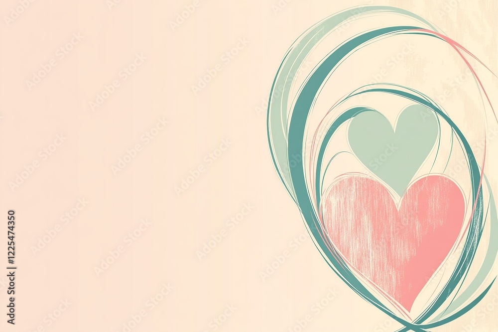 Leinwandbilder a soft vector background featuring multiple hearts in varying sizes and shades of pink and red, idea