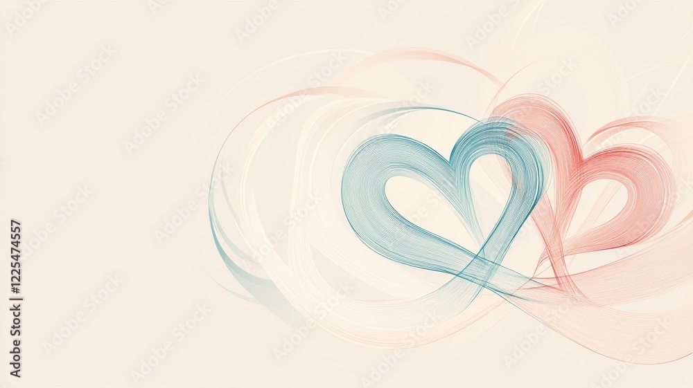 Aufkleber A soft vector background featuring multiple hearts in varying sizes and shades of pink and red, ideal for love and affection themes.

