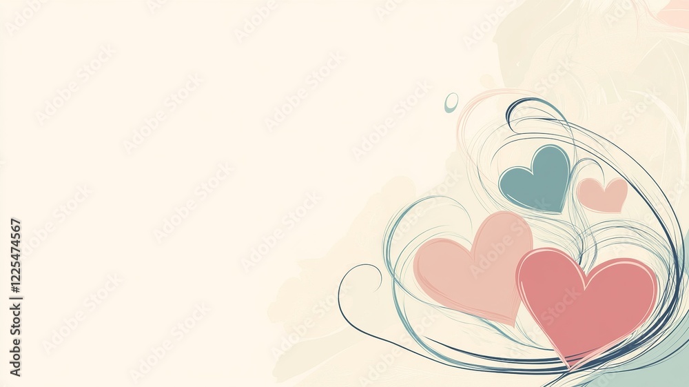 Aufkleber A soft vector background featuring multiple hearts in varying sizes and shades of pink and red, ideal for love and affection themes.

