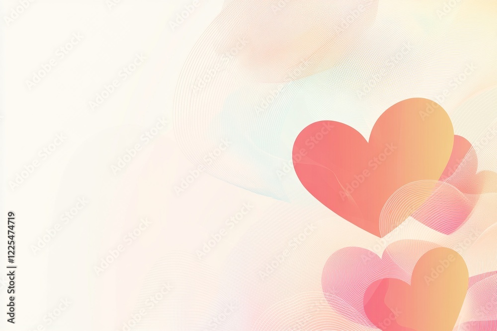 Poster A soft vector background featuring multiple hearts in varying sizes and shades of pink and red, ideal for love and affection themes.

