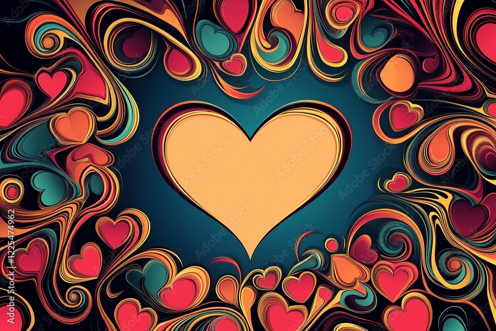 Aufkleber A soft vector background featuring multiple hearts in varying sizes and shades of pink and red, ideal for love and affection themes.

