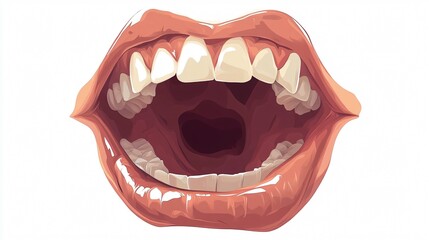 Naklejka premium Professional Mouth Illustration for Dental Marketing Campaigns and Educational Materials