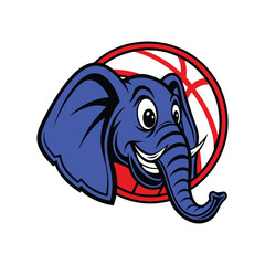 Elephant Mascot Logo on White Background – Powerful and Bold Vector Design