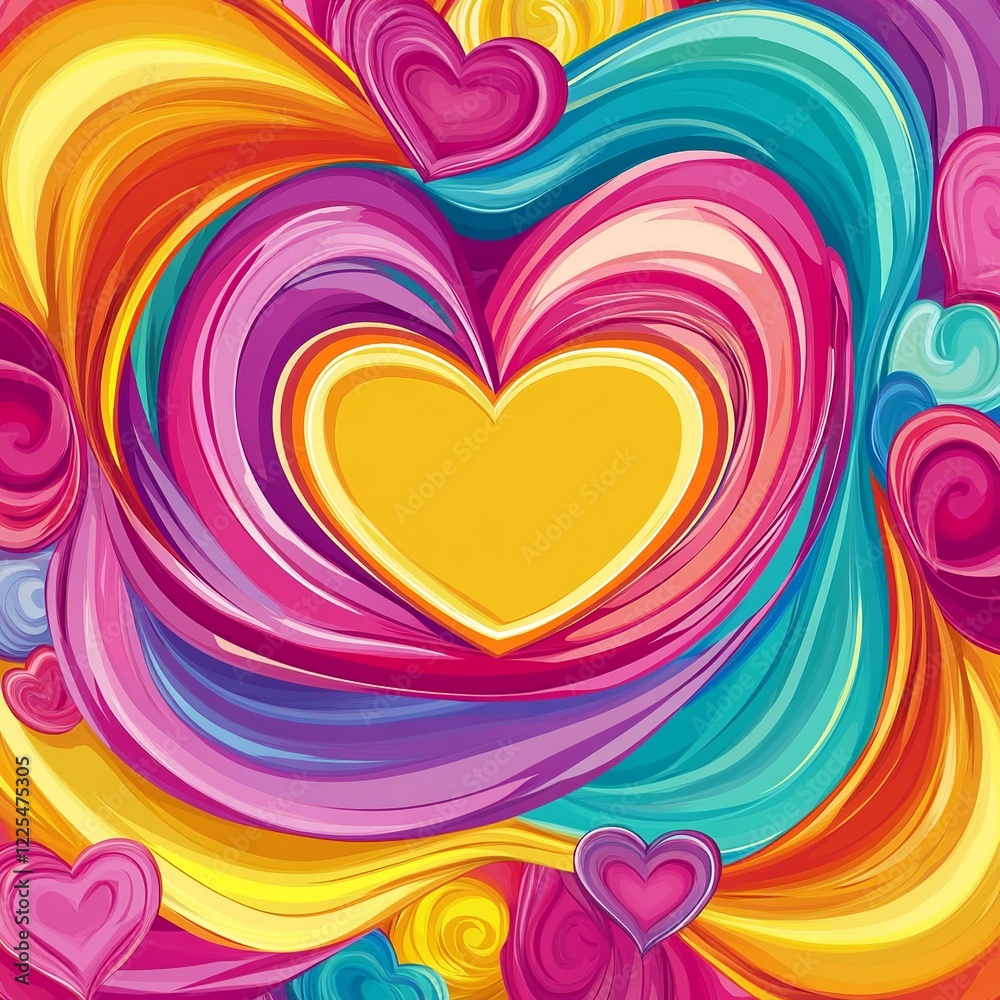 Poster A soft vector background featuring multiple hearts in varying sizes and shades of pink and red, ideal for love and affection themes.

