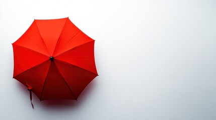 A Red Umbrella Against A White Background