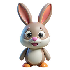 3D Rabbit Holding Easter Egg – Cute Bunny Illustration 