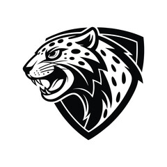 Leopard mascot logo on white background