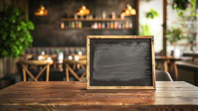 Chalk Board in Restaurant with Empty Menu Space