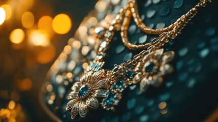 A close-up shot of a stylish girl's accessories, capturing intricate details of her jewelry and handbag