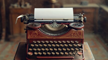 Vintage Typewriter with Blank Paper