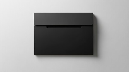 Black Envelope Mockup On White Background