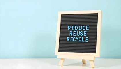 Reduce, Reuse, Recycle: Environmental Message on Chalkboard