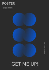 Obraz premium Modern gradient colors poster , retro wall decoration, groovy, trippy, geometric shape. Vintage hippie wall art for interior, decorative, banner, cover, card.