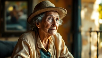 Elderly Woman in Hat