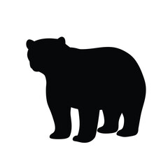 Fototapeta premium silhouette of bear on white background