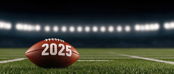 Super bowl championship numbers carved in american football field 2025 engaging banner design
