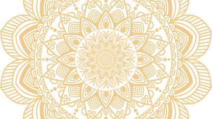 Round mandala on colorfull gradient background. Translucent mesh pattern in the form of a mandala. Mandala with floral patterns. Pastel Yoga template. Gradient background with round mandala.
