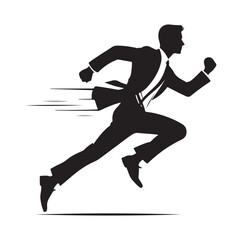 businessman running silhouette vector illustration