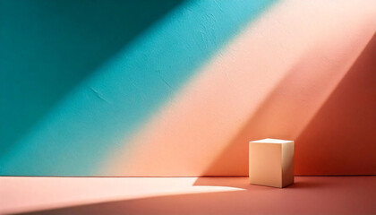 Obraz premium Pastel abstract geometric shapes for product presentations. 