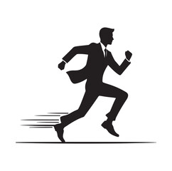 businessman running silhouette vector illustration