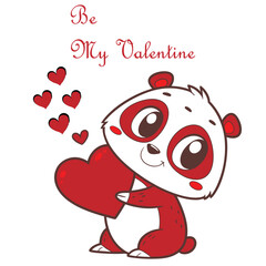 Cute Panda Valentine Card