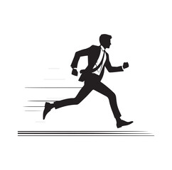 businessman running silhouette vector illustration