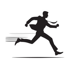 businessman running silhouette vector illustration