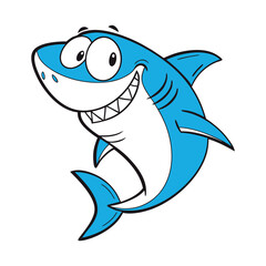 Cute shark cartoon posing and smiling