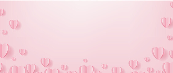 Valentines Day Poster With Pink Hearts