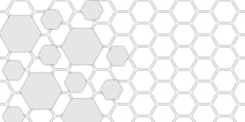 Golden Seamless hexagon pattern with gold strip line. Abstract cube hexagon shape background. Vector banner design. Hexagons pattern. Flat vector illustration isolated on white background.  medical.