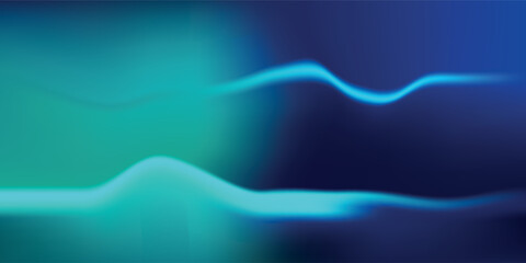 Blue-green gradient studio room, abstract background pattern, walls and floor reflect neon lights, dark tones and feel speed of digital technology connected blue-green background.